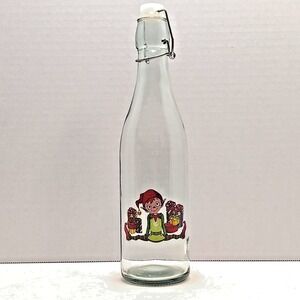 VTG Christmas Decanter w/ Glass Elf & Xmas Presents Santa Gift Bottle Holiday